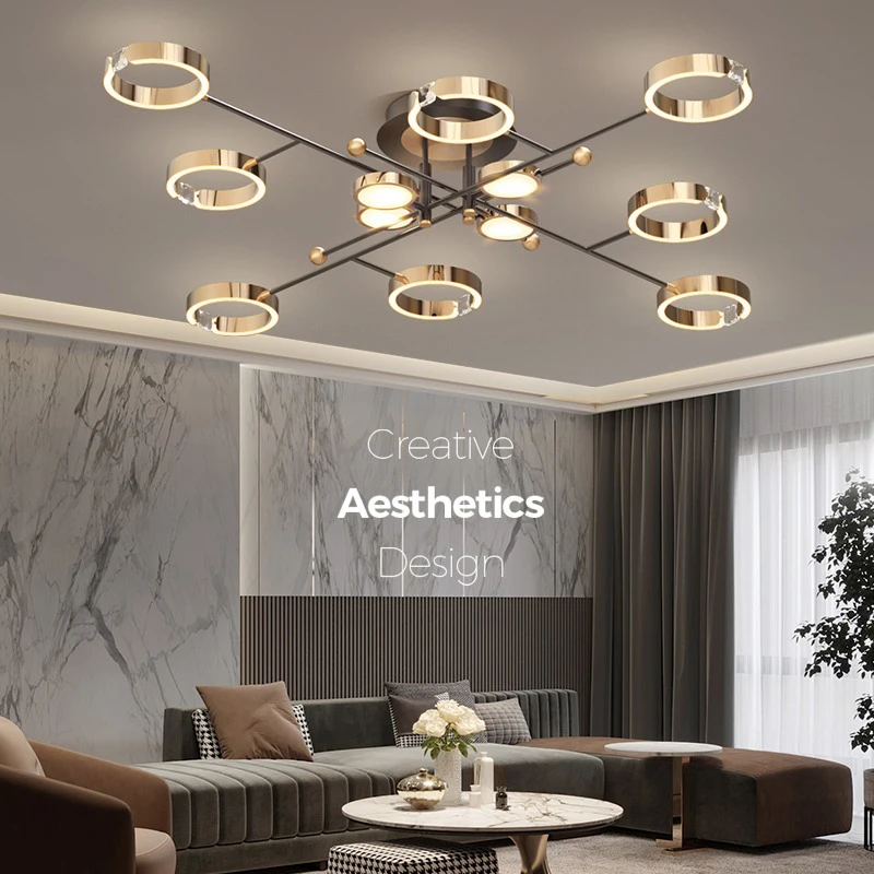 Modern Luxury Chandelier Lighting For Living Room Bedroom Plated Gold Aluminum Remote Control Pendant Lights Crystals Decoration
Modern Luxury Chandelier Lighting For Living Room Bedroom Plated Gold Aluminum Remote Control Pendant Lights Crystals Decoration