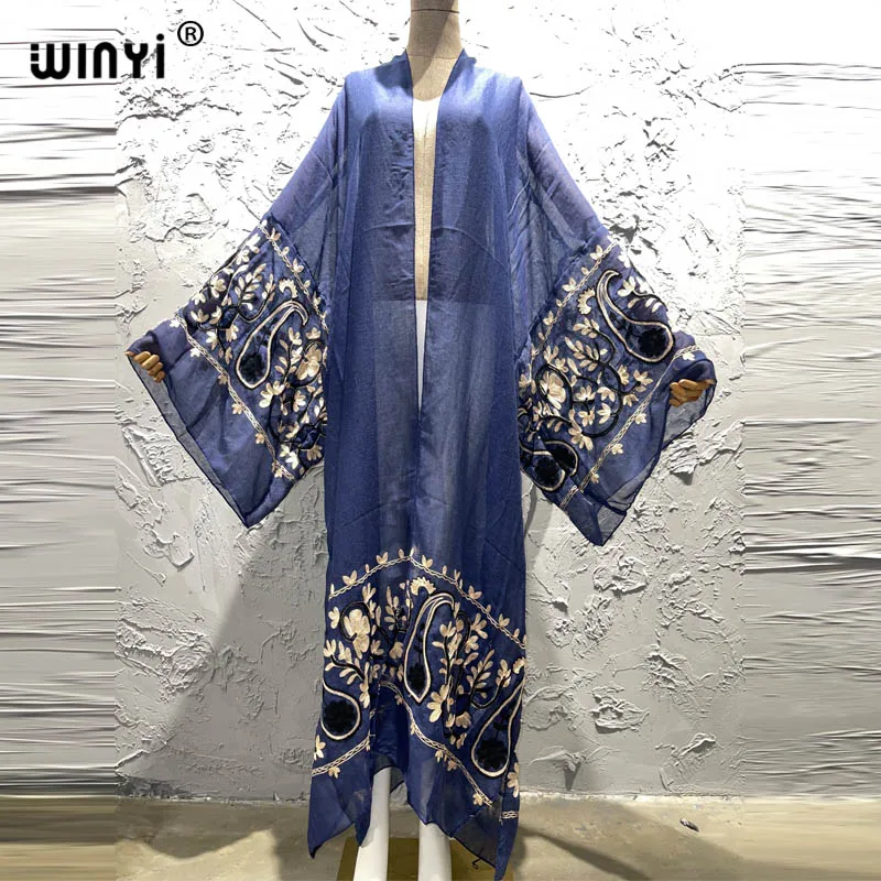 

Платье с вышивкой 2023WINYI, Пляжная накидка, богемное, универсальное, пикантное, удобное, прозрачное домашнее пальто, элегантное, праздничное, женское