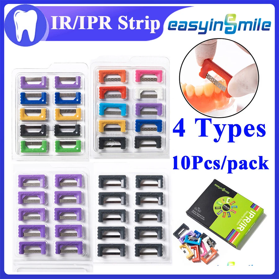 

EASYINSMILE Dental Orthodontic IR/IPR Reduction Strip Kits Interproximal Enamel Strips Polishing Serrated Saw 10Pcs