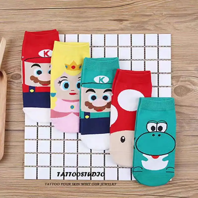 Super Mario Bros. Student Creative Socks Cartoon Pure Cotton Boat Socks Brigitte Prince Cute Print Japanese Anime Birthday Gifts
Super Mario Bros. Student Creative Socks Cartoon Pure Cotton Boat Socks Brigitte Prince Cute Print Japanese Anime Birthday Gifts
