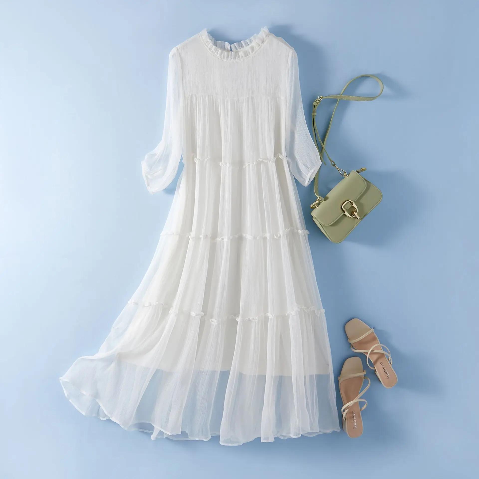 100% Mulberry Silk Dress Korean Elegant Dresses for Women Midi Loose Dress Women Clothing Summer Beach Dress Vestido Mujer LM857
100% Mulberry Silk Dress Korean Elegant Dresses for Women Midi Loose Dress Women Clothing Summer Beach Dress Vestido Mujer LM857