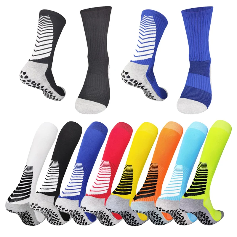 

New Coming Mid Tube Anti Slip Soccer Socks Men Women Long Knee High Football Socks Silicone Grip Sport Towel Bottom Socks