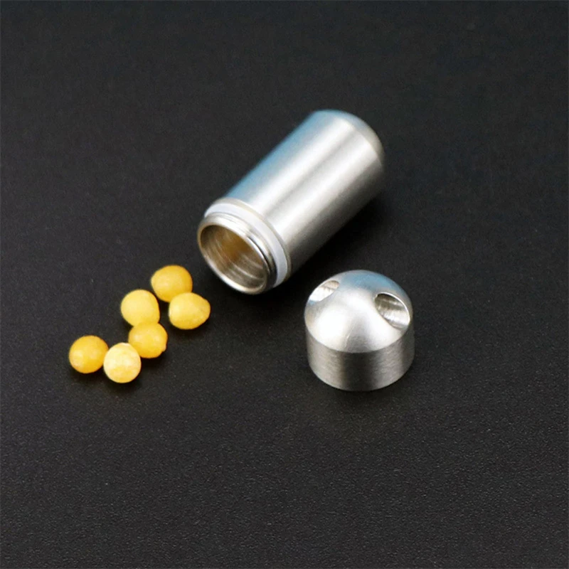 

Mini Stainless Steel Waterproof Sealing Bottle Outdoor EDC Survival Portable Pill Box Container Casule Pill Bottle Tank Case