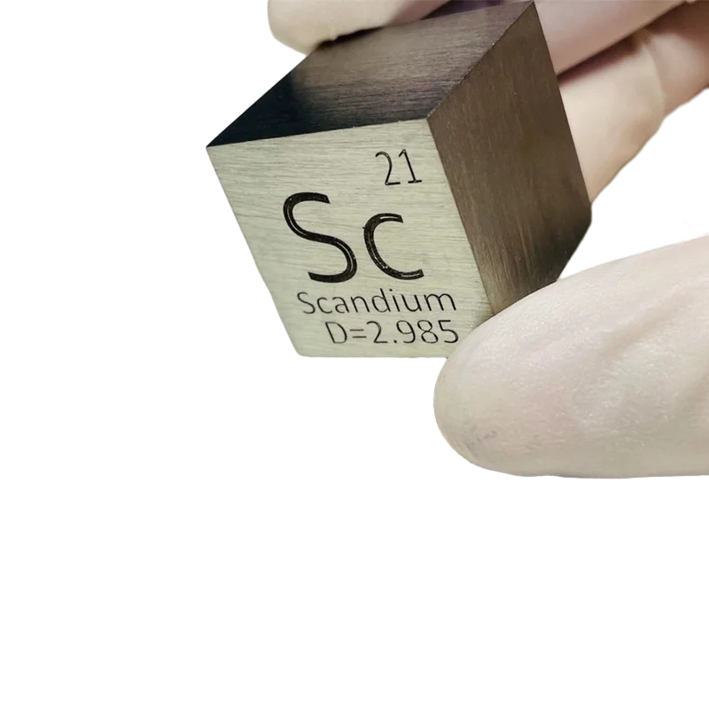 Scandium Metal in the Periodic Table- Cube Side Length is One Inch (25.4mm) and Weight is about 50g 99.9
Scandium Metal in the Periodic Table- Cube Side Length is One Inch (25.4mm) and Weight is about 50g 99.9