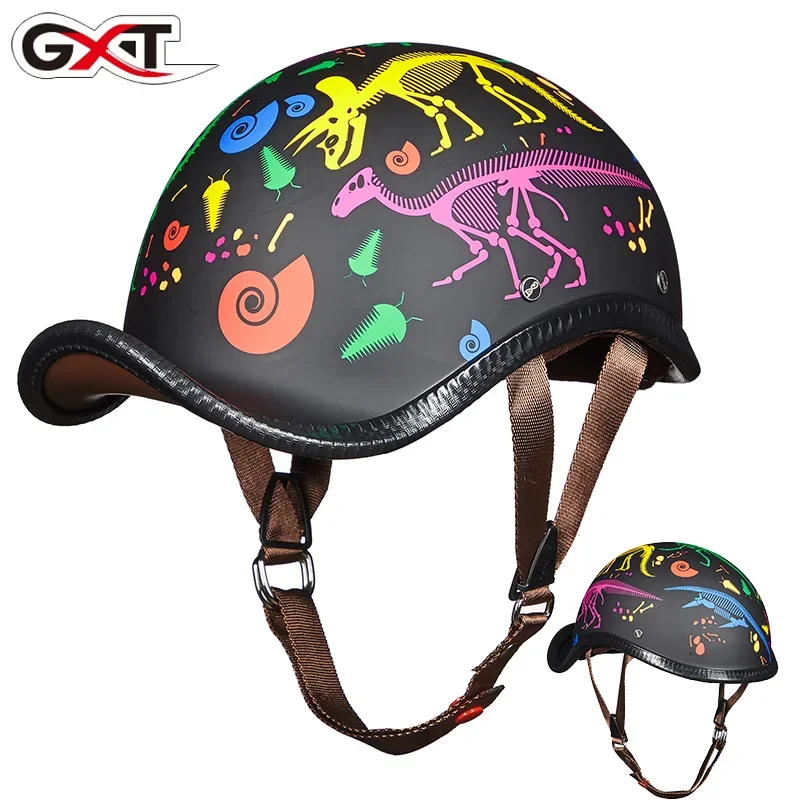 

GXT Retro Vintage Motorcycle Helmet Summer Breathable Moto Helmet Open Face Scooter Biker Motorbike Racing Riding Helmet