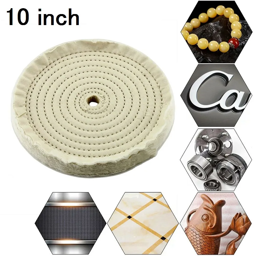 Cotton Buffing Wheel Polishing Pad 10" Spiral Sewn Stitch Cloth For Jewelry Metal Polishing Glass Cleaning
Cotton Buffing Wheel Polishing Pad 10" Spiral Sewn Stitch Cloth For Jewelry Metal Polishing Glass Cleaning