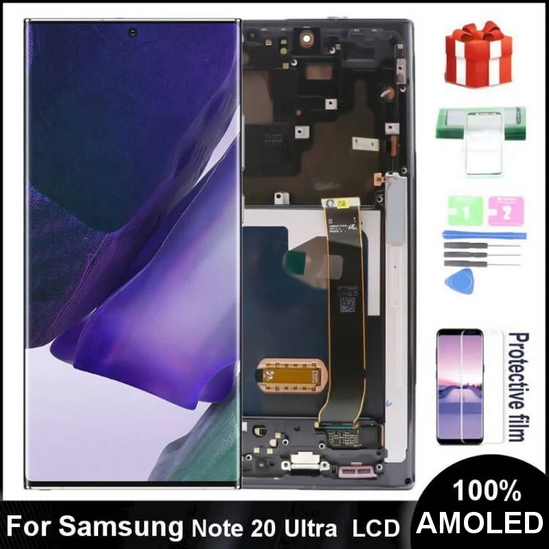 

100% AMOLED Note 20 Ultra LCD Screen For Samsung Galaxy Note20 Ultra N985 N985F SM-N985F/DS N986B 5G Display Touch Digitizer