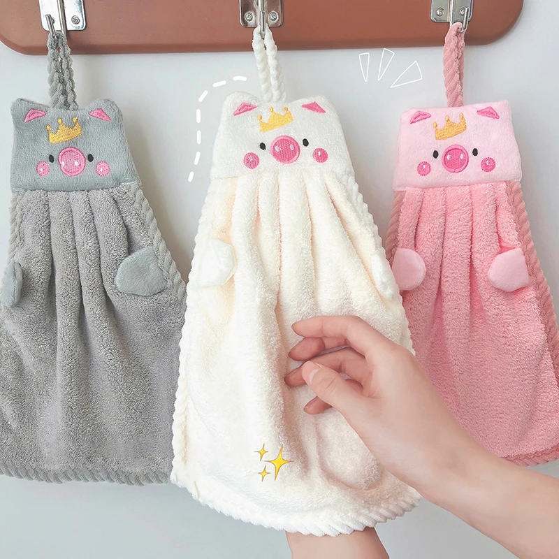 

1 шт. супервпитывающее полотенце для рук, подвесное полотенце для рук, утолщенное корейское мягкое плюшевое тканевое маленькое квадратное полотенце, полотенце для рук в ванную комнату