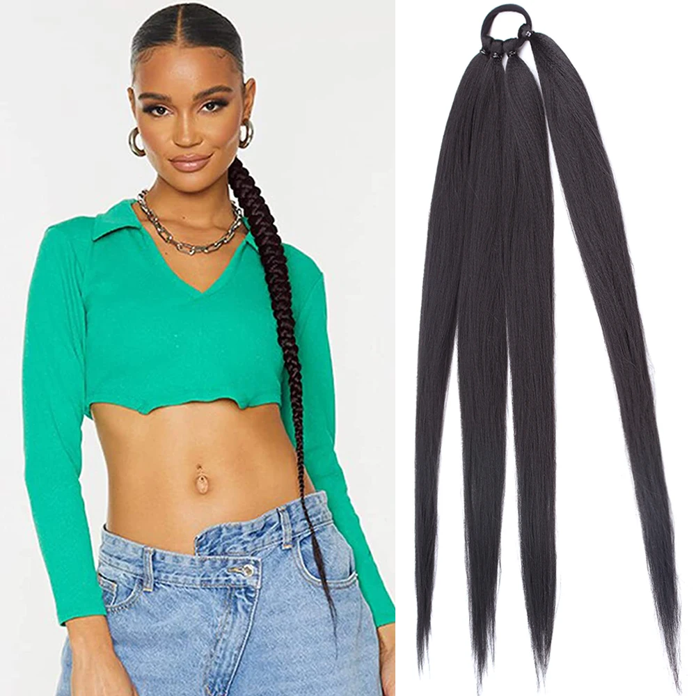 Black Braids Ponytail Extensions Synthetic Wrap Around Ponytail Hairpiece With Rubber Band Ombre Brown Grey DIY Boxing Braids
Black Braids Ponytail Extensions Synthetic Wrap Around Ponytail Hairpiece With Rubber Band Ombre Brown Grey DIY Boxing Braids