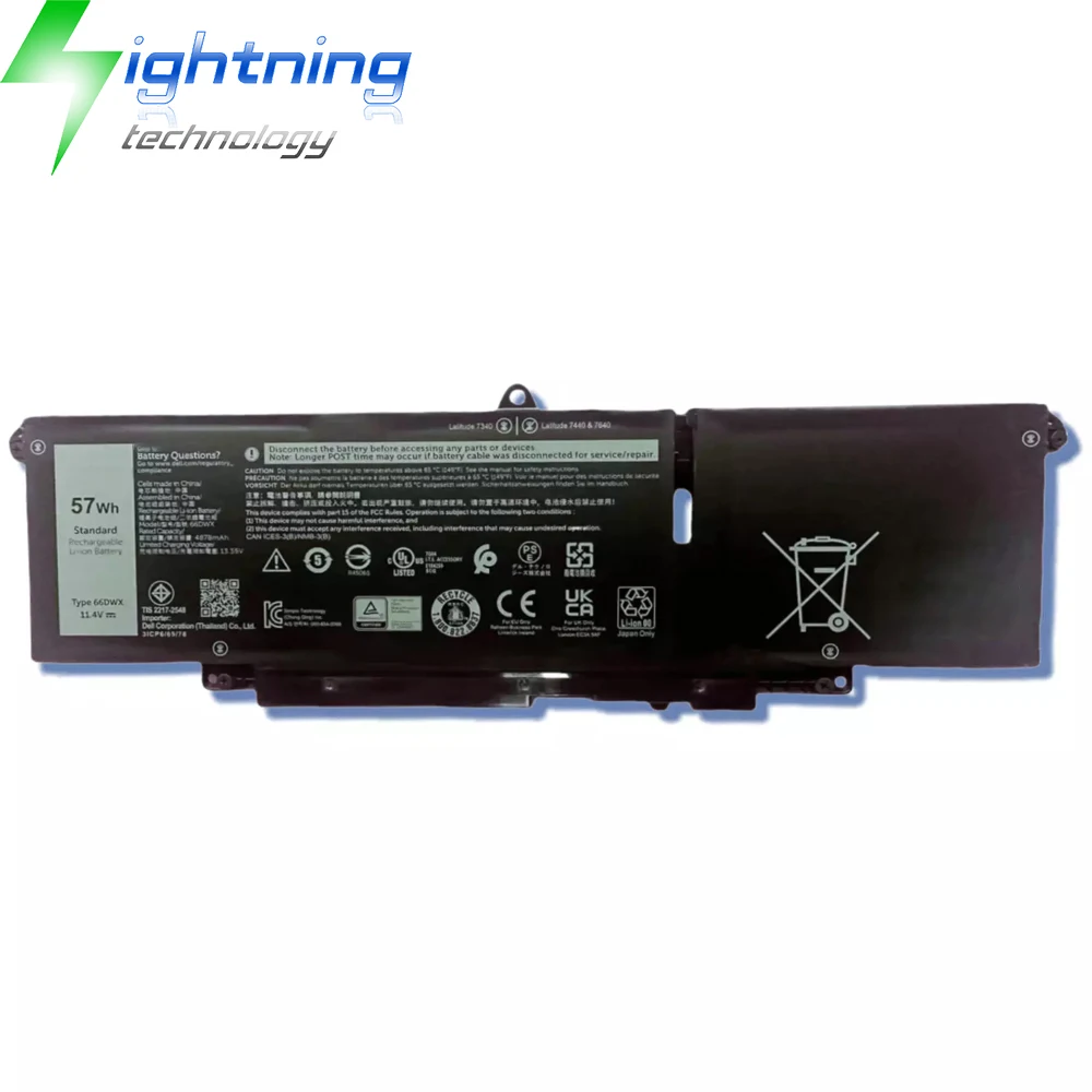 Новый оригинальный 66DWX WW8N8 11,4 в 57Wh Аккумулятор для ноутбука Dell Latitude 7340 7440 7640 047T0 0HYH8 P175G P176G 3ICP6/65/78
Новый оригинальный 66DWX WW8N8 11,4 в 57Wh Аккумулятор для ноутбука Dell Latitude 7340 7440 7640 047T0 0HYH8 P175G P176G 3ICP6/65/78