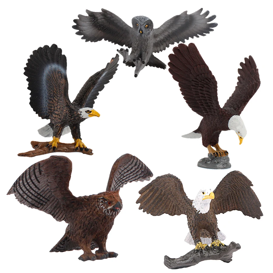 

Simulation Wild Bird Playset Animal Figurines Owl Eagle Action Figures Home Decoration Accessories Decor Gift Toys for Children