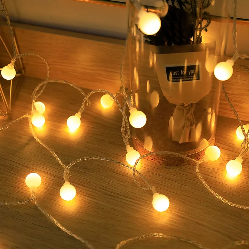 Warm White Frosted Ball Light String Outdoor Camping LED Atmosphere Light Home Christmas Day Room Decoration Small Lantern
Warm White Frosted Ball Light String Outdoor Camping LED Atmosphere Light Home Christmas Day Room Decoration Small Lantern