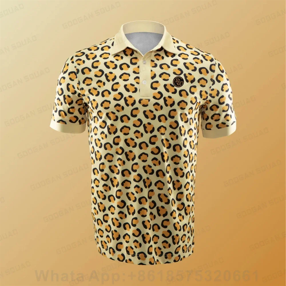 

Men's Golf Polo Shirt Quick Dry Short Sleeve Shirts Turn-down Collar Work Clothing Casual Printed Sports T-shirt Golf Football