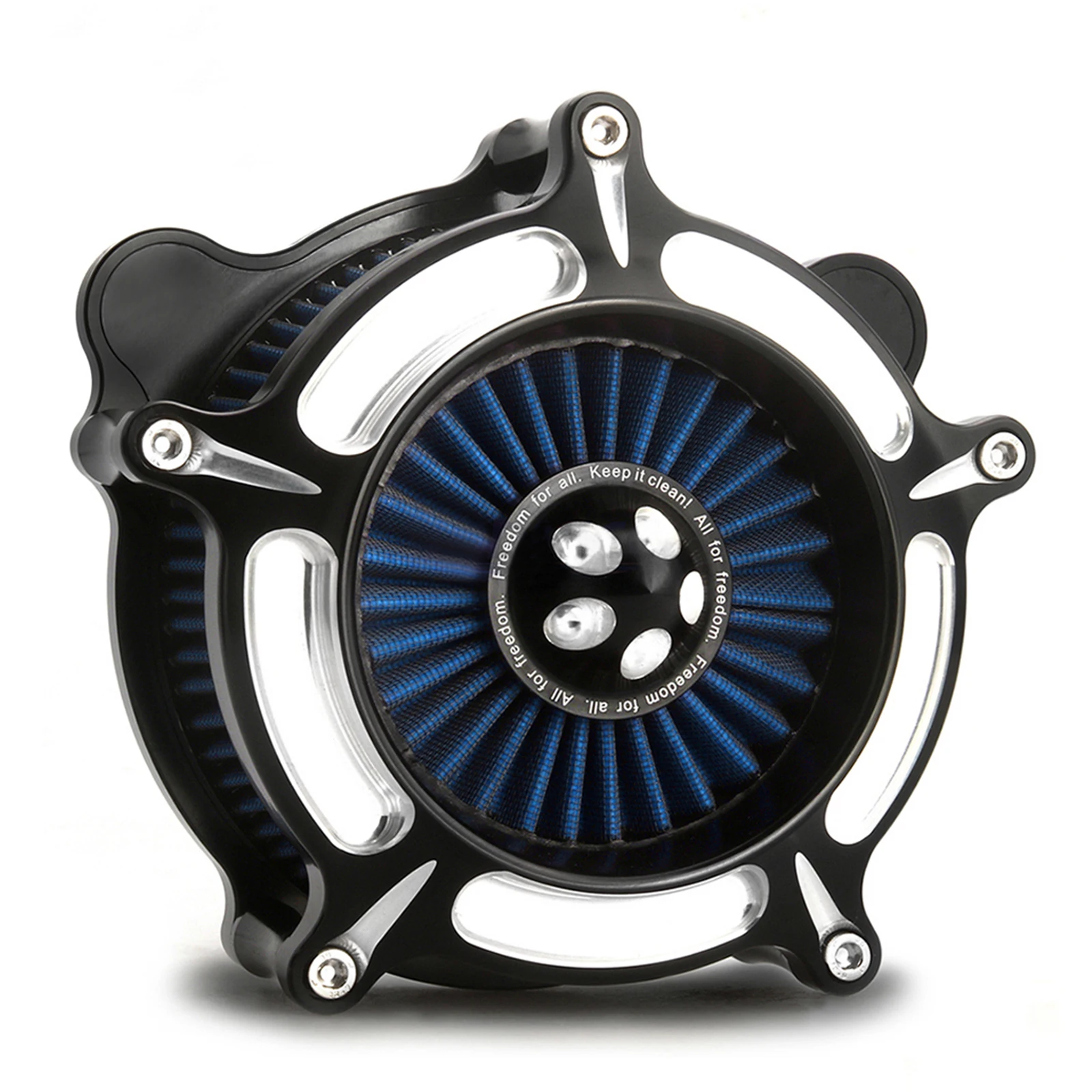

BLUE filter CNC Contrast Cut spike Turbine Air Cleaner intake For Harley Touring Softail Dyna Sportster 1200 883 Forty Eight