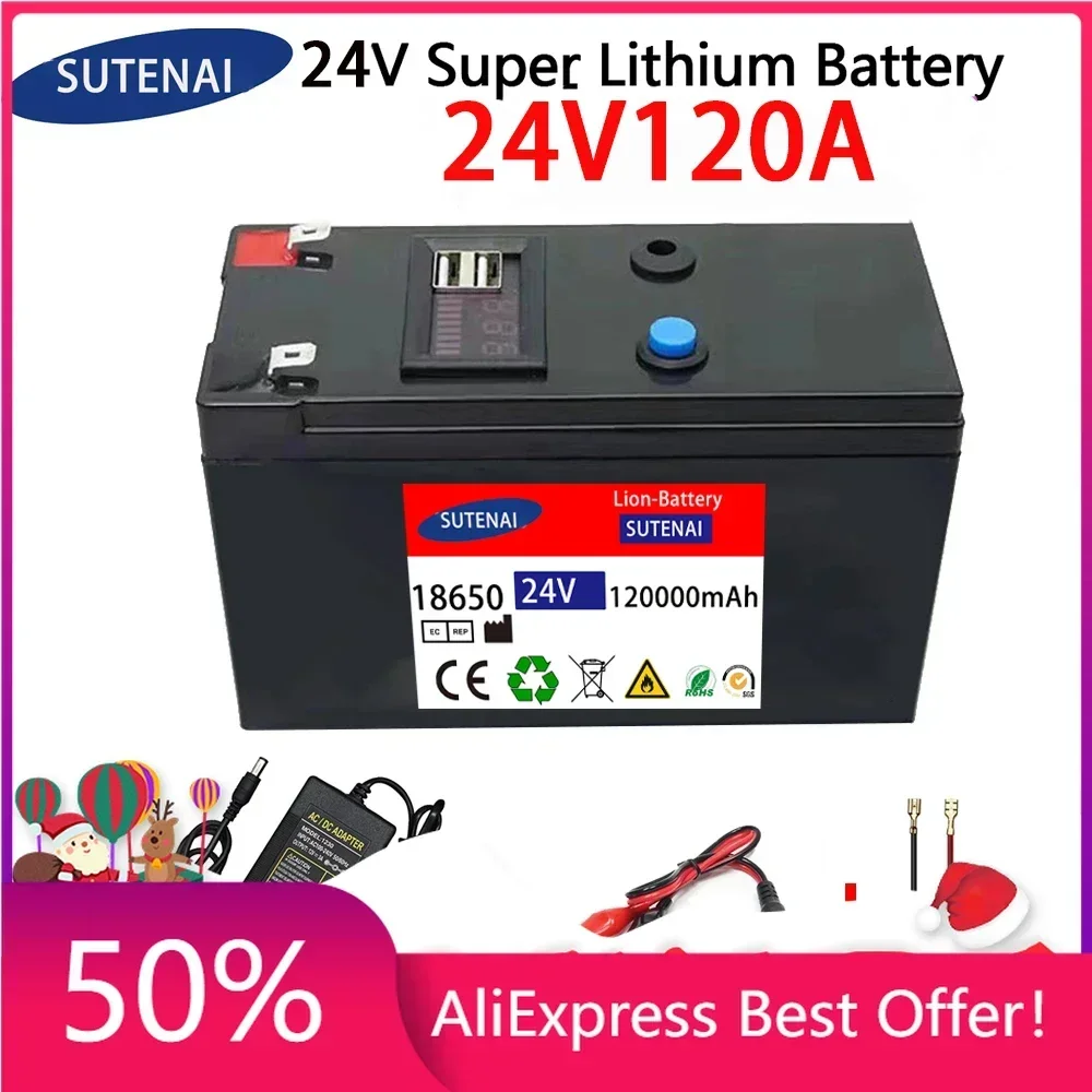 24V Battery 120Ah 18650 lithium battery pack Rechargeable battery for solar energy electric vehicle battery+25.2v2A charger
24V Battery 120Ah 18650 lithium battery pack Rechargeable battery for solar energy electric vehicle battery+25.2v2A charger