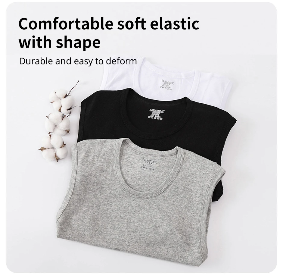 1/3/5 pcs Men's Cotton Sleeveless Thin Vest Young Men's Wide-shouldered Sports Fitness Slim Vest Thin Joker Tight Vest Breathabl 21 S6fffb11ab52a4a7790892e905db3a7e2G
