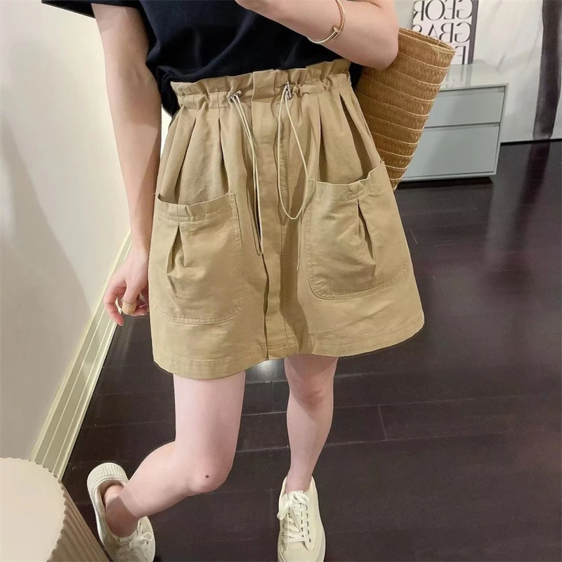 American High Street Drawstring Lace Up Design Women's Short Skirt Summer New High Waist Straight Female A-line Loose Mini Skirt
American High Street Drawstring Lace Up Design Women's Short Skirt Summer New High Waist Straight Female A-line Loose Mini Skirt
