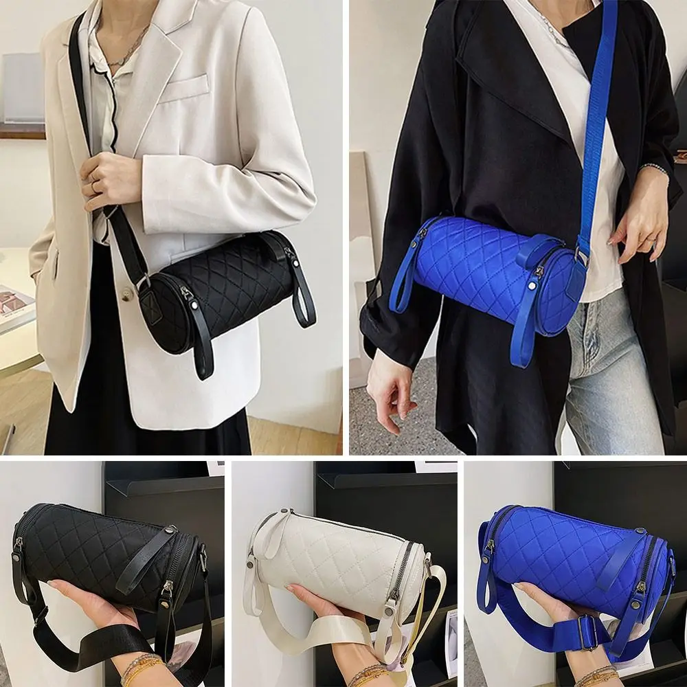 

Fashion Diamond Lattice Cylinder Shoulder Bag Pillow Bag Messenger Satchel Crossbody Handbag