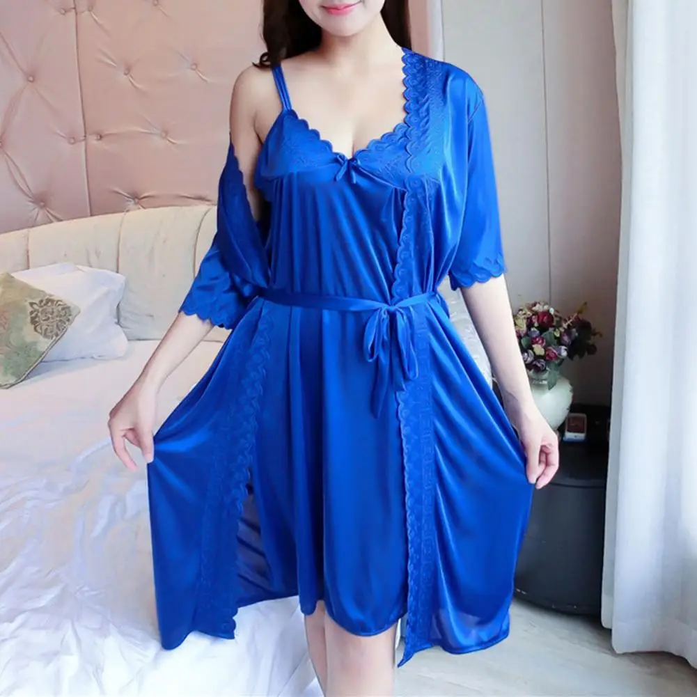 Silky Pajamas Sexy V Neck Gown Bow Flower Edge Sexy Kimono Bathrobe Night Dress Casual Nightgown Sleepwear Lace Up Bathrobe
Silky Pajamas Sexy V Neck Gown Bow Flower Edge Sexy Kimono Bathrobe Night Dress Casual Nightgown Sleepwear Lace Up Bathrobe