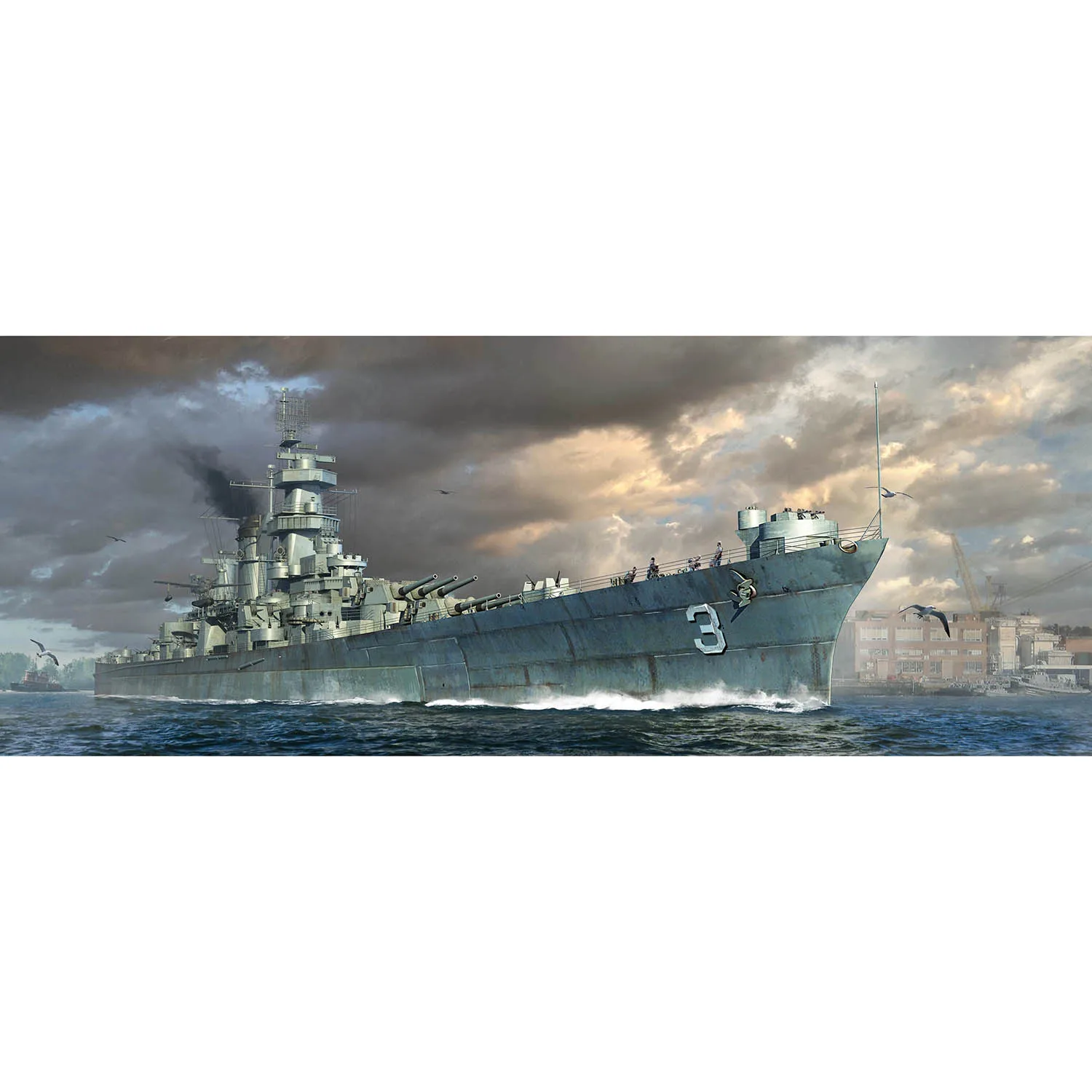 

1/700 Trumpeter USS Hawaii CB-3 Battleship Static Display Warship Model Kits TH23031