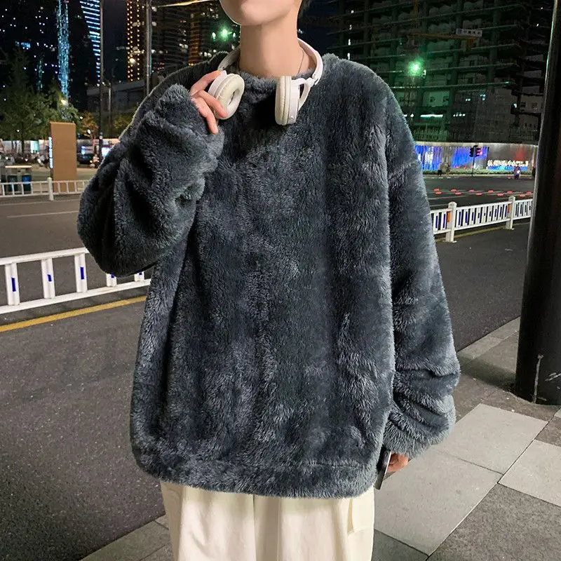 Men Fleece Sweatshirt Loose Solid Cold-proof Warm Long Sleeve Pullover Polar Fleece Thicken High Street Casual Sweatshirts
Men Fleece Sweatshirt Loose Solid Cold-proof Warm Long Sleeve Pullover Polar Fleece Thicken High Street Casual Sweatshirts