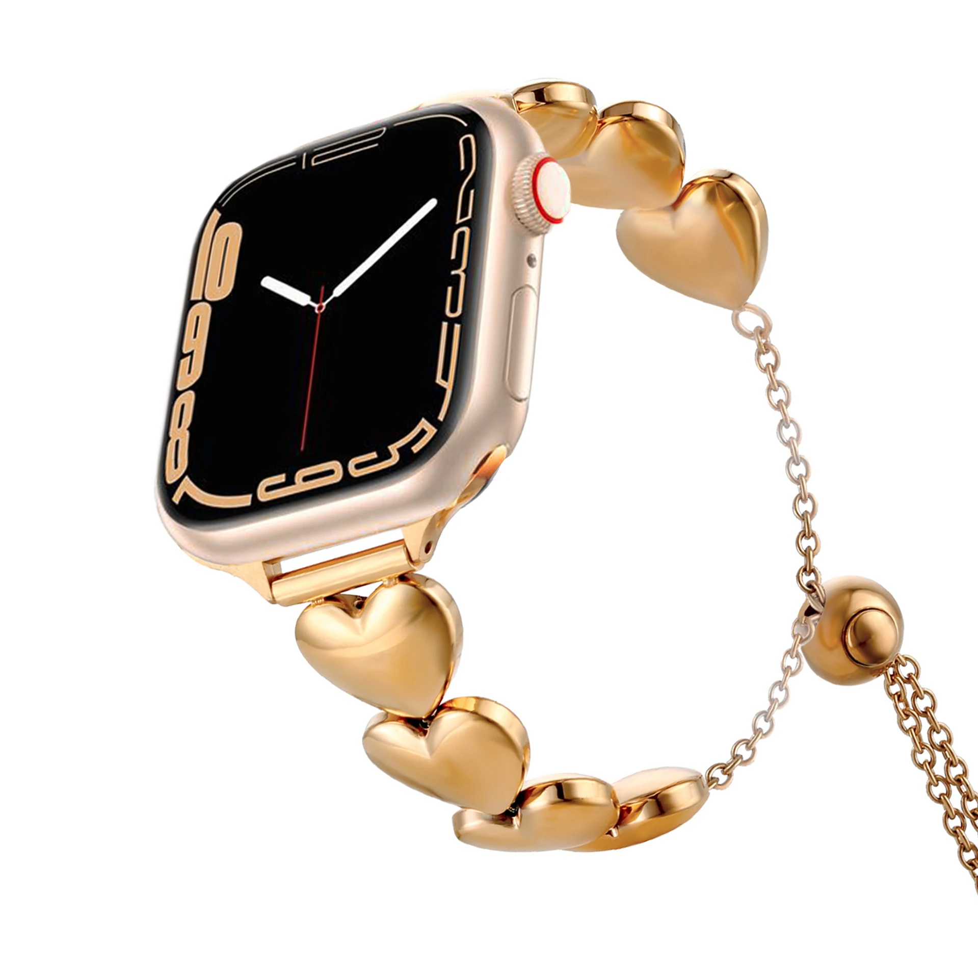 Women Strap For Apple Watch Ultra 49mm Series 8 7 41mm 45 Stainless Steel Love Heart Shape Band For iWatch SE 6 3 4 5 40 44 38mm 
Women Strap For Apple Watch Ultra 49mm Series 8 7 41mm 45 Stainless Steel Love Heart Shape Band For iWatch SE 6 3 4 5 40 44 38mm