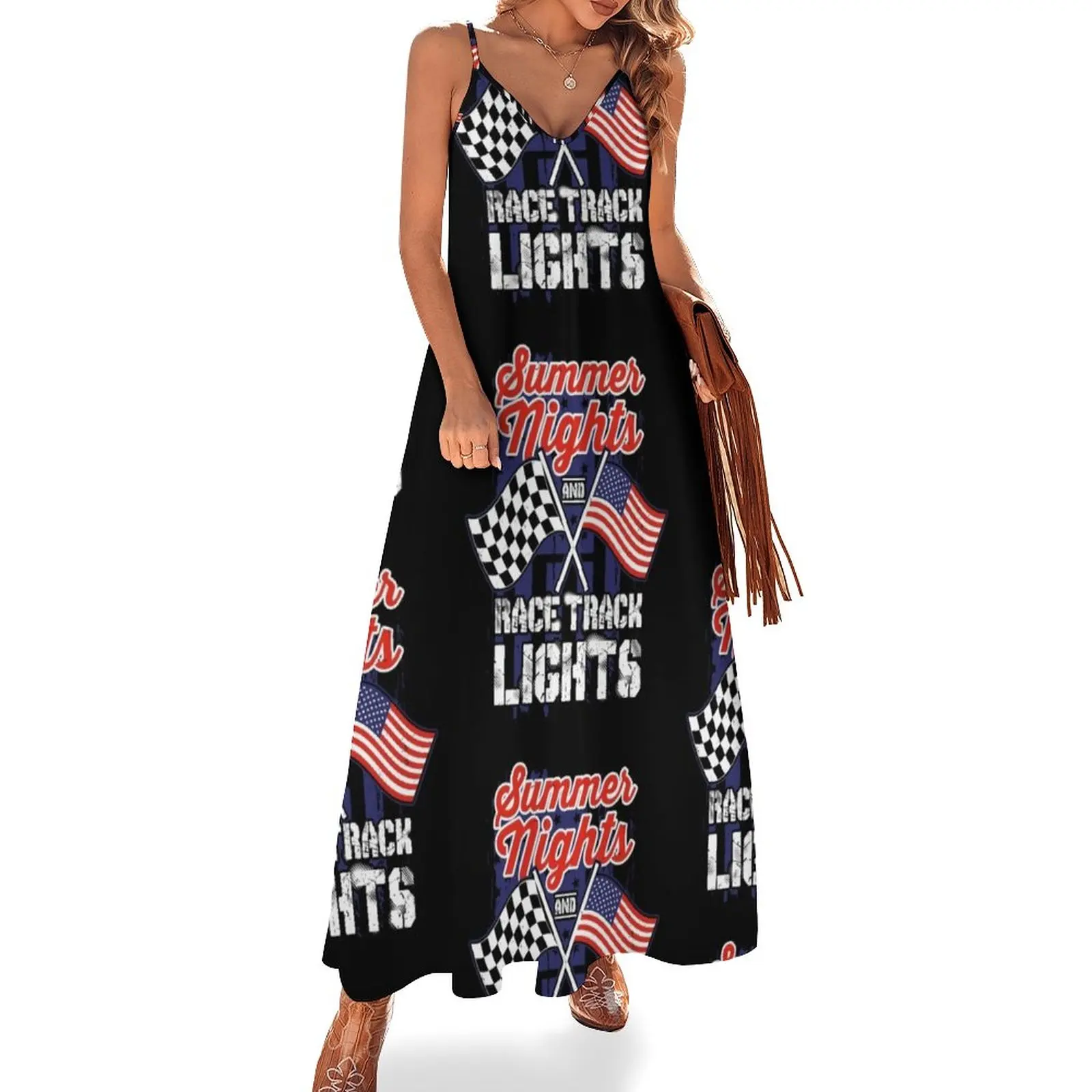 

Racing Summer Nights Race Track Lights Flags Gift Sleeveless Dress Bridesmaid dress woman luxury evening dresses for women 2023