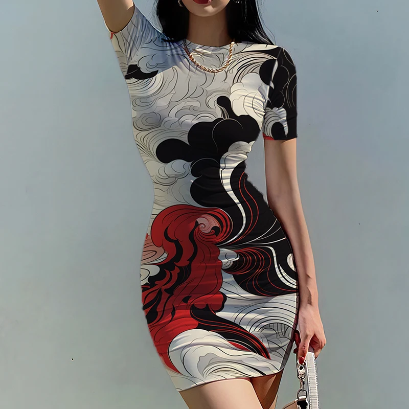Summer Street Ladies Clothing Retro 3D Printing Image Mini Dress Hawaii Women's Sexy Dress New Fashion Bandadarium Dress
Summer Street Ladies Clothing Retro 3D Printing Image Mini Dress Hawaii Women's Sexy Dress New Fashion Bandadarium Dress