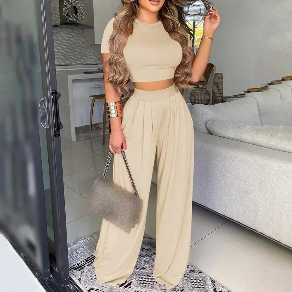 Summer Elegant Women Two Piece Set Fashion O-Neck Slim Tops And Wide Leg Pants Suits For Ladies Casual Floral Print Chic Outfits
Summer Elegant Women Two Piece Set Fashion O-Neck Slim Tops And Wide Leg Pants Suits For Ladies Casual Floral Print Chic Outfits