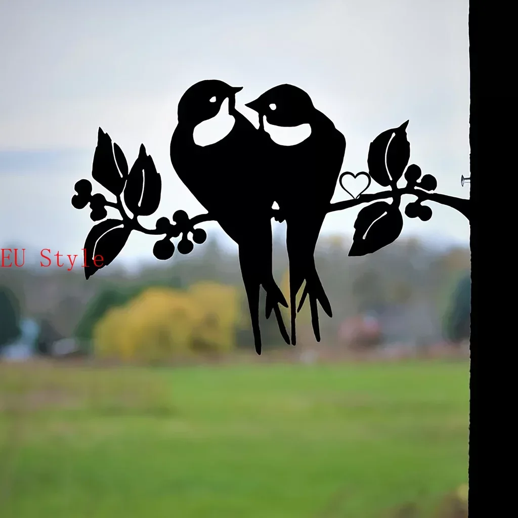 Two Cute Birds on Branch Steel Silhouette Metal Wall Decor Art Home Garden Yard Patio Outdoor Statue Stake Decoration Perfect Ou
Two Cute Birds on Branch Steel Silhouette Metal Wall Decor Art Home Garden Yard Patio Outdoor Statue Stake Decoration Perfect Ou