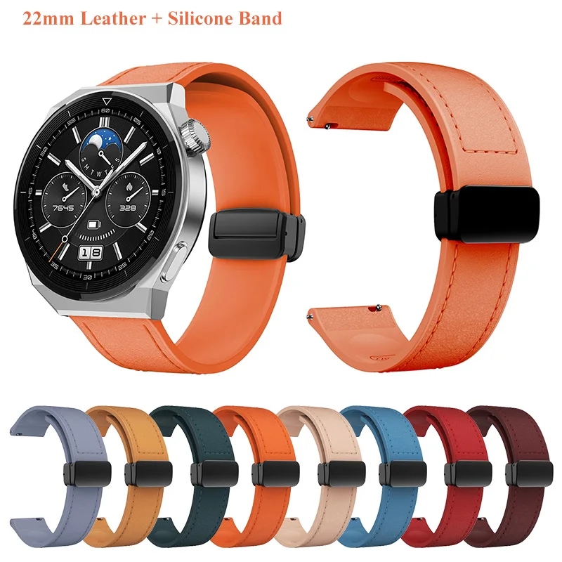 Ремешок из натуральной кожи и силикона для Huawei watch 4/watch 4 pro Samsung galaxy watch 46 мм, магнитный складной браслет 22 мм
Ремешок из натуральной кожи и силикона для Huawei watch 4/watch 4 pro Samsung galaxy watch 46 мм, магнитный складной браслет 22 мм