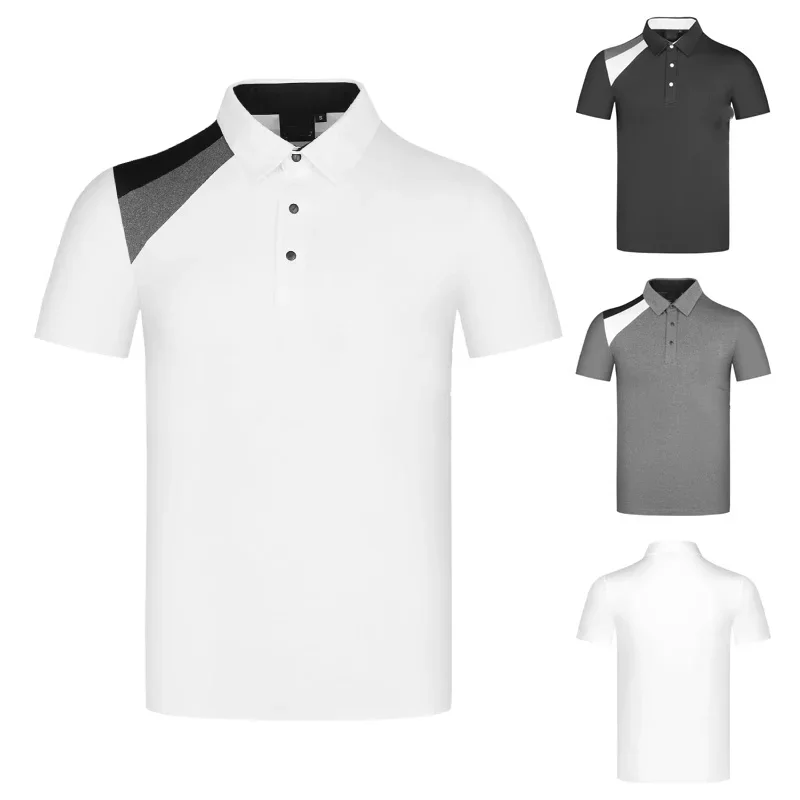 

Summer New Golf Elastic Sportswear Men's Short-sleeved Breathable Quick-drying Wear-resistant Anti-pilling High-quality T-shirt