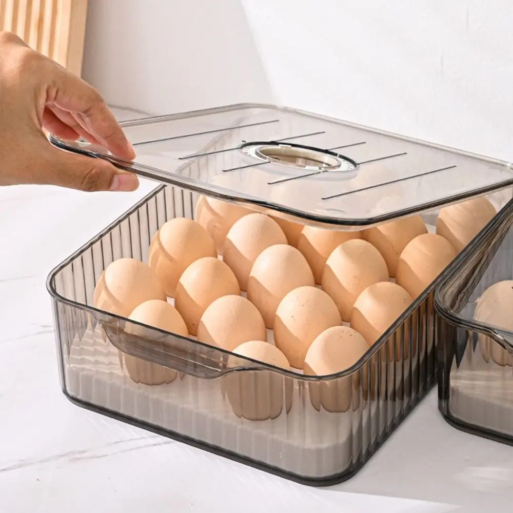 

Пластиковый холодильник, практичный Штабелируемый Держатель для яиц для сохранения свежести с крышкой, утолщенный контейнер для хранения пищи для дома