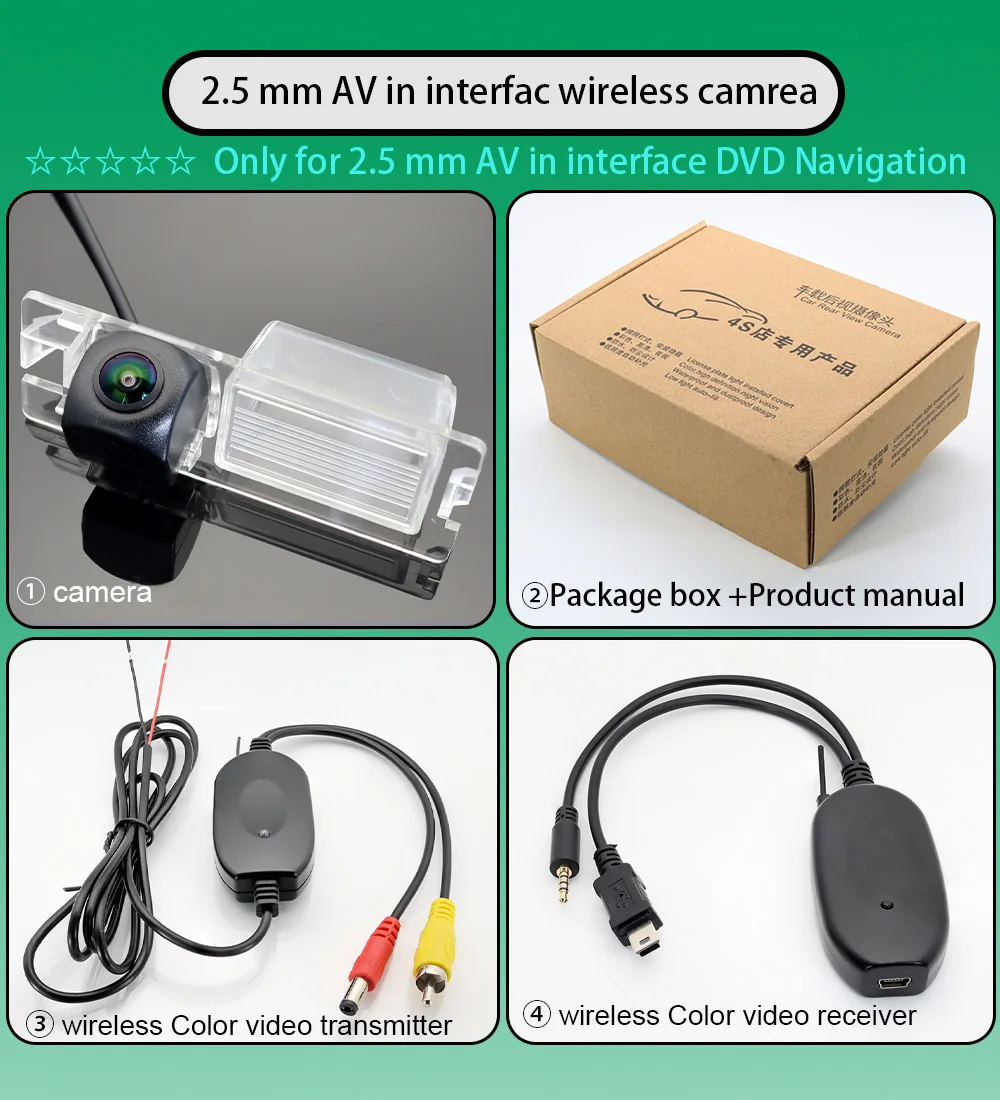 

2.4 Ghz Wireless Rear View Fisheye Camera For Fiat Grand Siena Linea 178 323 326 2007~Present HD Color Transmitter Receiver