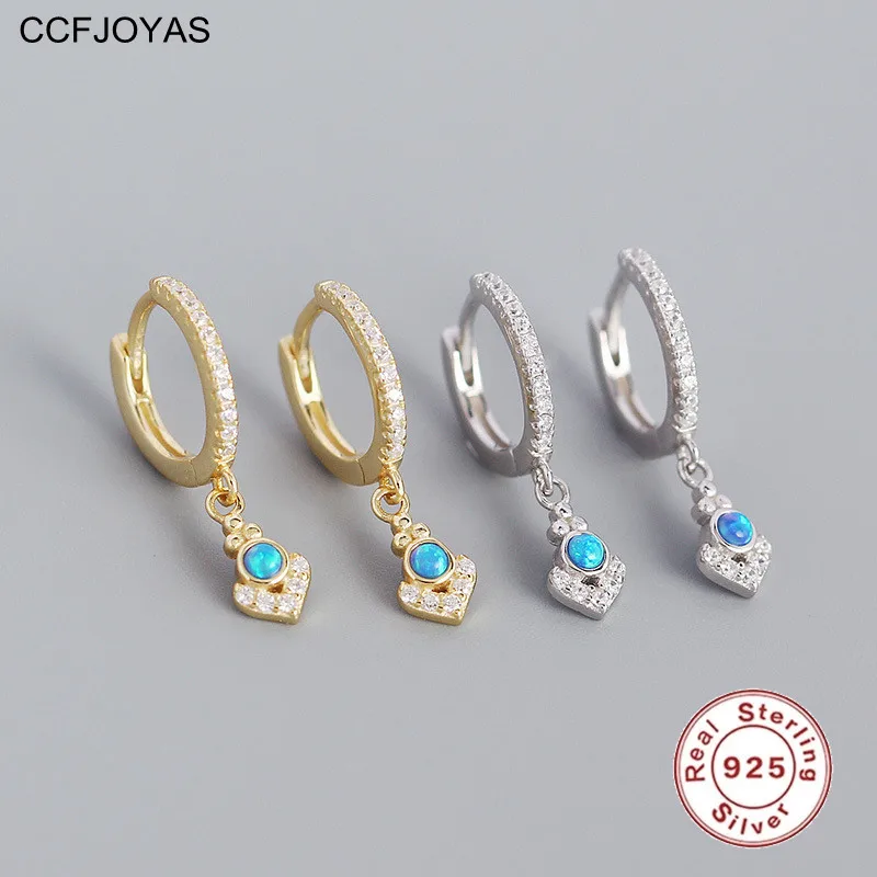CCFJOYAS 925 Sterling Silver Geometric Blue Opal Hoop Earrings for Women European and American 8.5mm Small Hoop Earrings Jewelry
CCFJOYAS 925 Sterling Silver Geometric Blue Opal Hoop Earrings for Women European and American 8.5mm Small Hoop Earrings Jewelry