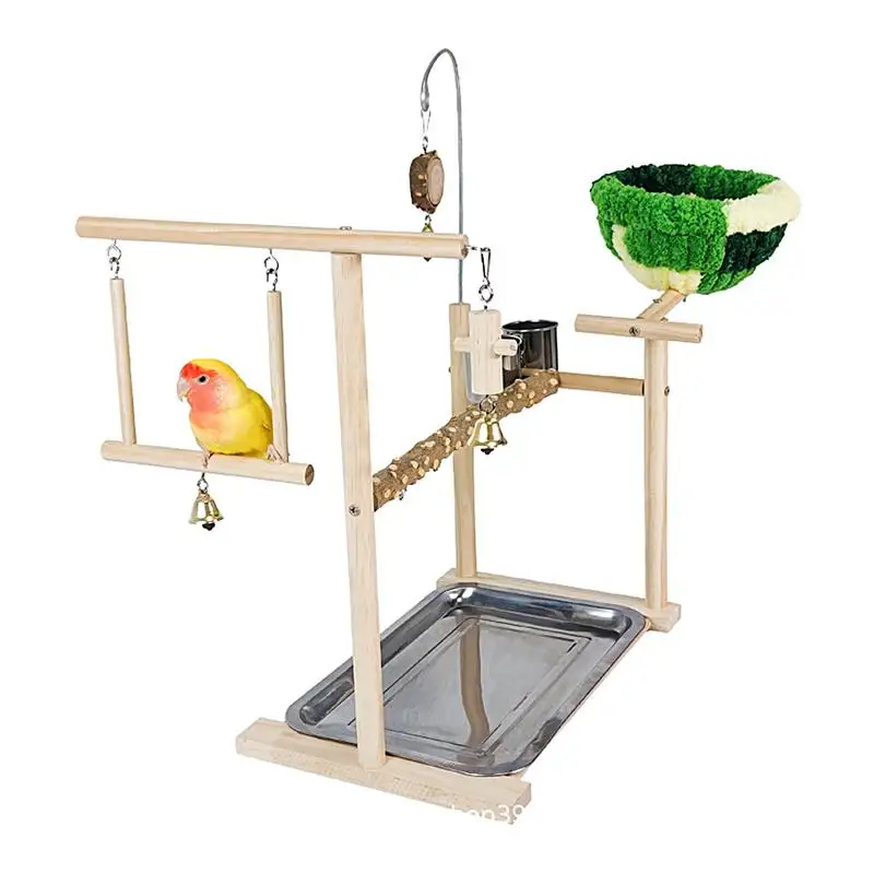 

Bird Cage Playground Natural Wood Bird Toys Bird Perch Stand Claw Grinding Toy To Relieve Boredom Parakeet Bird Stand Cockatiel