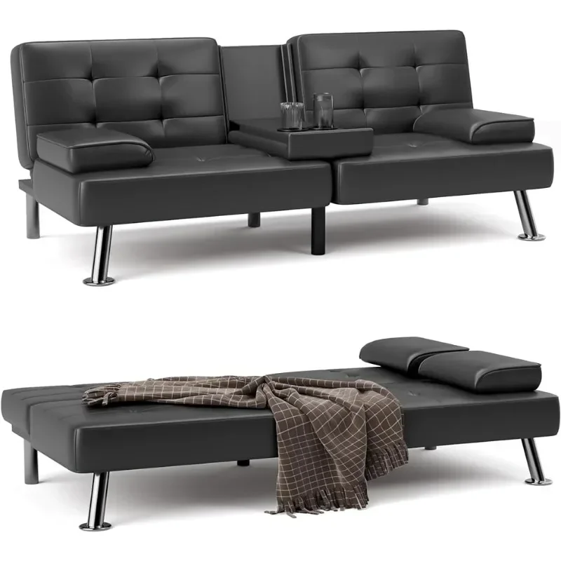 Convertible Folding Futon Sofa Bed Sleeper Couch for Living Room Faux Leather Upholstered Loveseat
Convertible Folding Futon Sofa Bed Sleeper Couch for Living Room Faux Leather Upholstered Loveseat