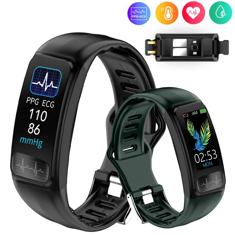 

2024 ECG PPG SPO2 Smart Band IP67 Waterproof Sports Tracker Wristwatch Heart Rate Blood Pressure Oxygen Monitor Fitness Bracelet