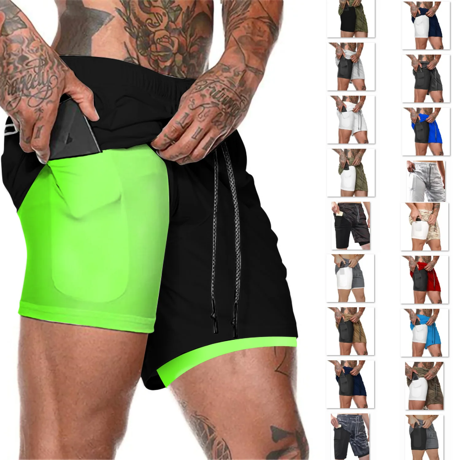 2021 European Men's Sports Summer New Double Layer Mobile Phone Pants Gym Exercise Jogging Training Shorts 
2021 European Men's Sports Summer New Double Layer Mobile Phone Pants Gym Exercise Jogging Training Shorts