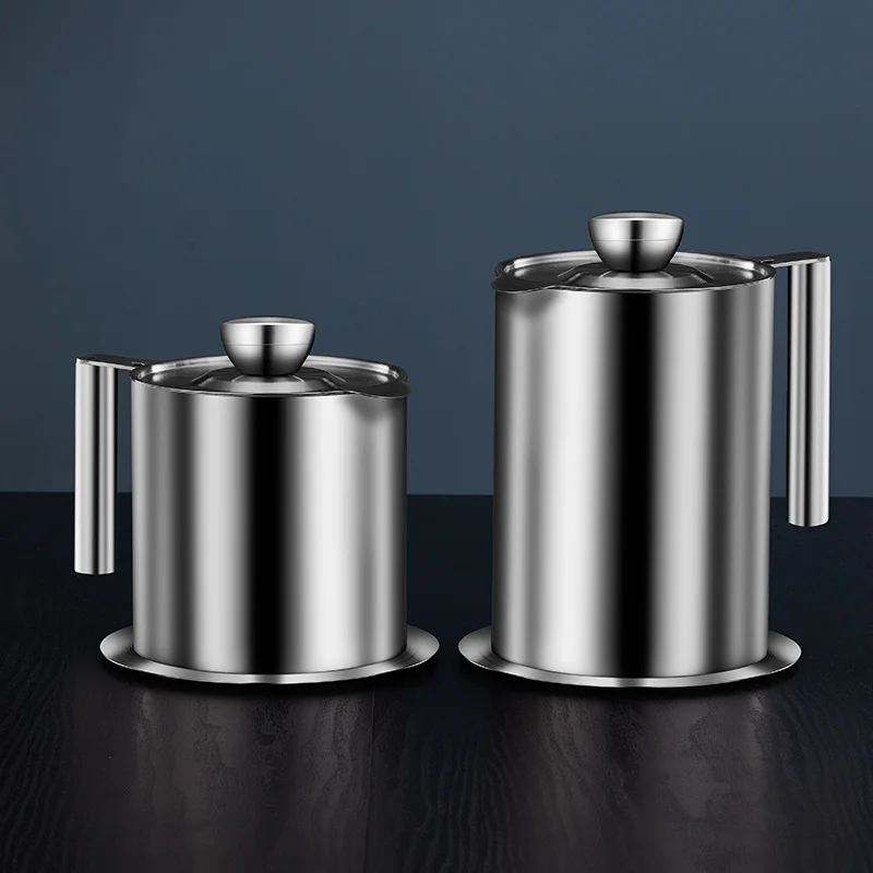 1.8L 304Stainless Steel Oil Strainer Pot Container Jug Storage Can With Removable Fine mesh Strainer oil filter pot Kitchen Tool
1.8L 304Stainless Steel Oil Strainer Pot Container Jug Storage Can With Removable Fine mesh Strainer oil filter pot Kitchen Tool