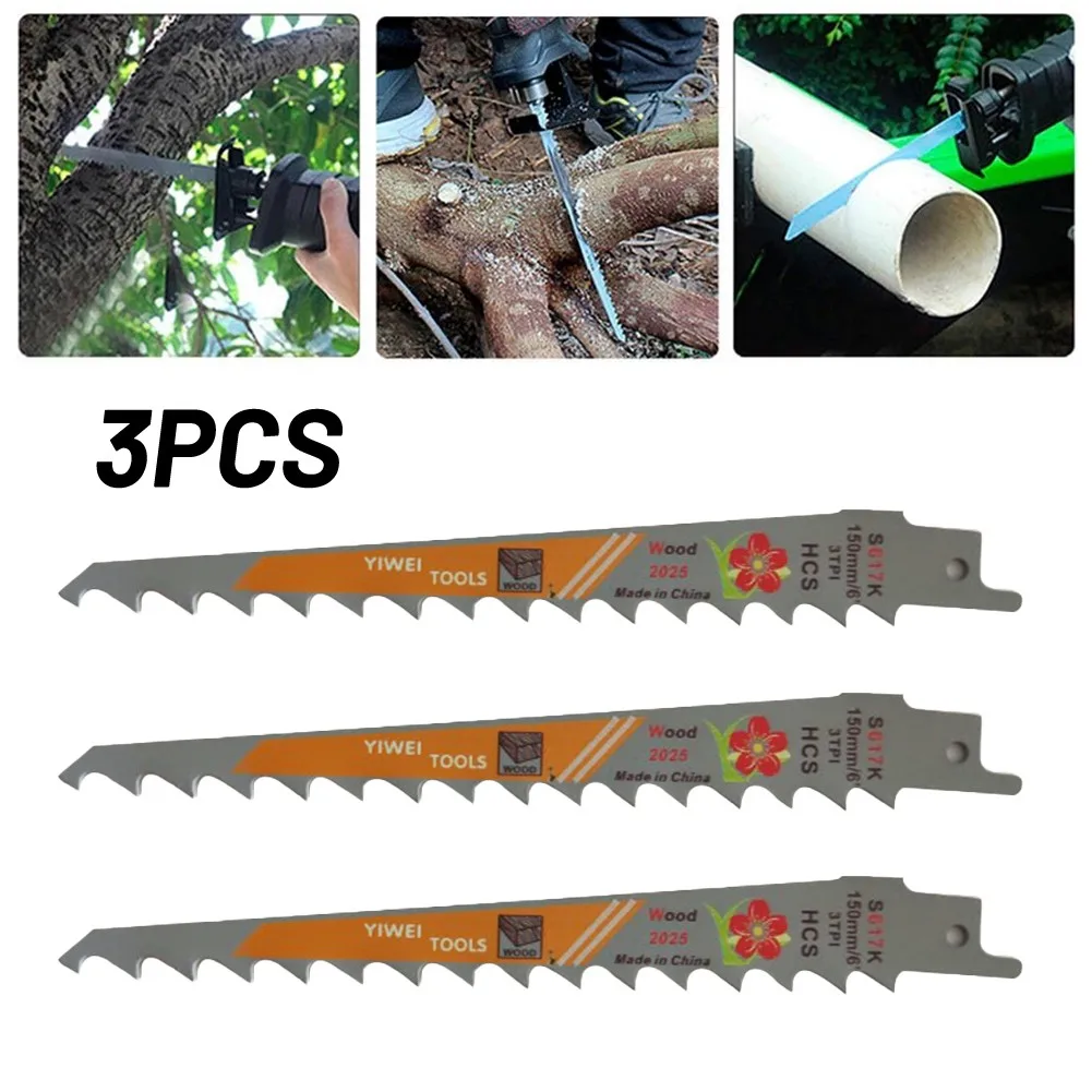 3pcs 150mm 3 TPI High Carbon Steel Reciprocating Saw Blade Handsaw For Woodworking Cutting Accessories
3pcs 150mm 3 TPI High Carbon Steel Reciprocating Saw Blade Handsaw For Woodworking Cutting Accessories
