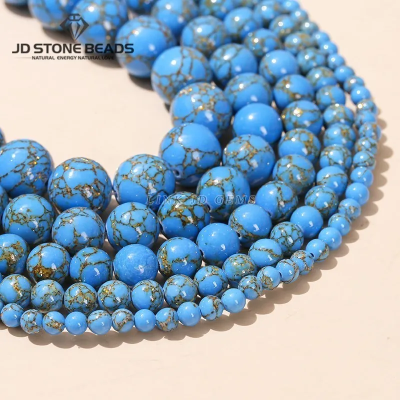 Synthetic Dark Blue Gold Striped Turquoise Howlite Spun Bead Round Loose 4 6 8 10 12MM for Jewelry Making Diy Bracelet Accessory
Synthetic Dark Blue Gold Striped Turquoise Howlite Spun Bead Round Loose 4 6 8 10 12MM for Jewelry Making Diy Bracelet Accessory