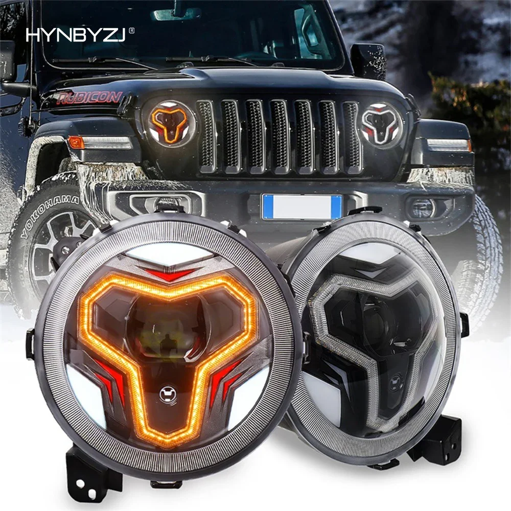 

HYNBYZJ Jeep Wrangler JL 2018-2023 Gladiator JT 2019-2021 9"Inch Led Headlights Round Switchback DRL/Turn Signal Hi/Lo Beam Kits