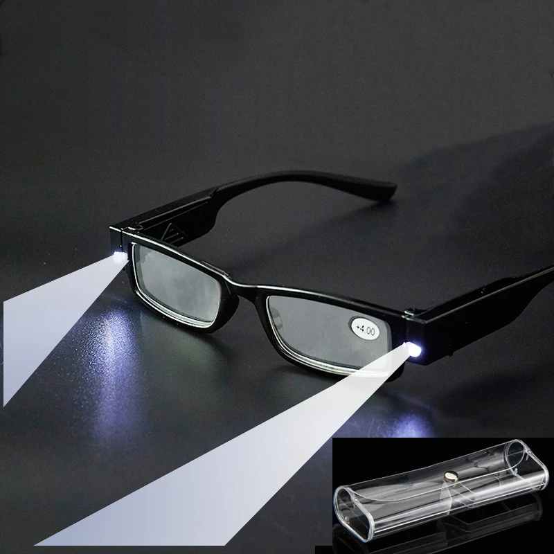 

YURERSH LED Reading Glasses for Woman Men HD Reading Lenses Magnifier Diopter Night illumination Presbyopic Glasses Eyewear Y154