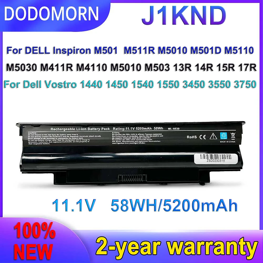 

DODOMORN J1KND Battery For DELL Inspiron N4010 N3010 N3110 N4050 N4110 N5010 N5010D N5110 N7010 N7110 M511R N5040 M5030 N5050