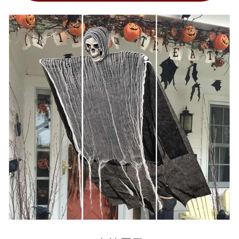 1PC Halloween Hanging Ghost Skull Gauze for Front Door Decoration Halloween Indoor Outdoor Horror House Decoration Props
1PC Halloween Hanging Ghost Skull Gauze for Front Door Decoration Halloween Indoor Outdoor Horror House Decoration Props