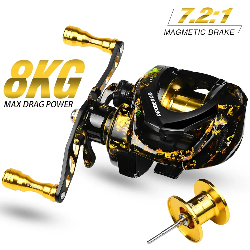 Gold Water Drop Wheel 3+1BB Fishing Reel 7.2:1 High Speed Metal Coil Baitcasting Reel Magnetic Brake System Fishing Tackle
Gold Water Drop Wheel 3+1BB Fishing Reel 7.2:1 High Speed Metal Coil Baitcasting Reel Magnetic Brake System Fishing Tackle