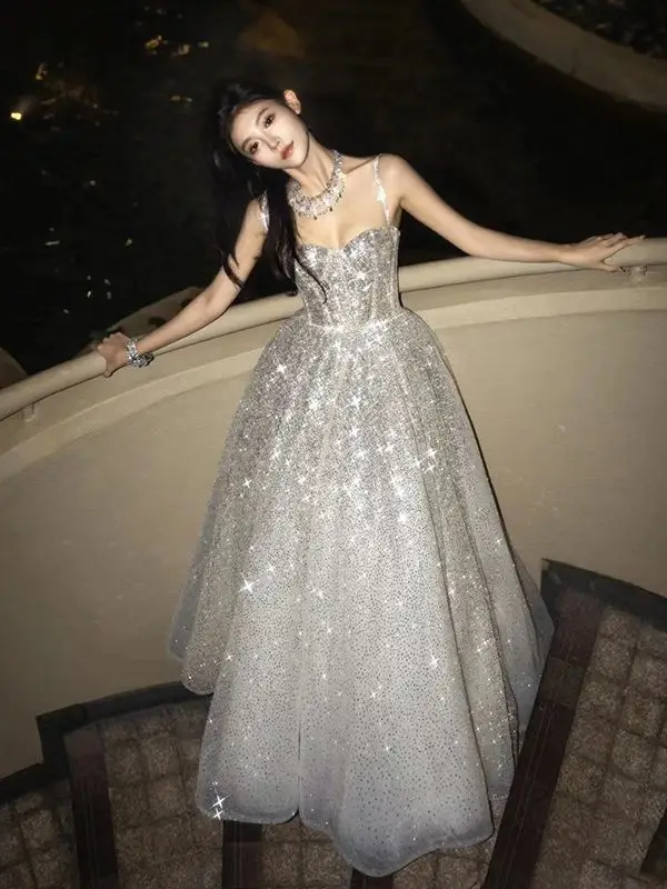 Harajpee Sequin Evening Dress Student Graduation Banquet Light Luxury Niche Dresses Art Exam Host Gentle Suspender Vestido
Harajpee Sequin Evening Dress Student Graduation Banquet Light Luxury Niche Dresses Art Exam Host Gentle Suspender Vestido