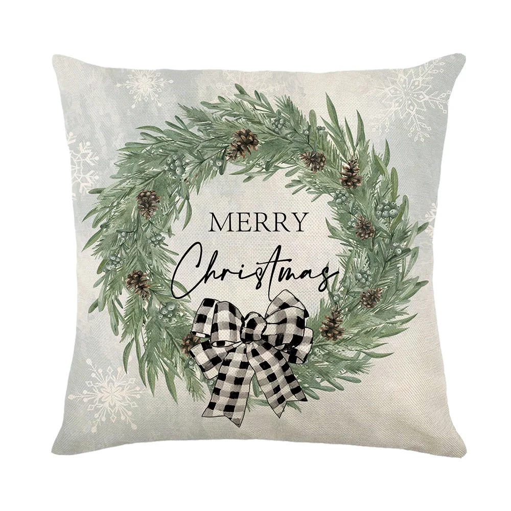 Christmas Decorative Pillow Cover Couch Cushion Cover Green Plant Tree Wreath Print Pillowcase Holiday Decorations 45x45cm
Christmas Decorative Pillow Cover Couch Cushion Cover Green Plant Tree Wreath Print Pillowcase Holiday Decorations 45x45cm