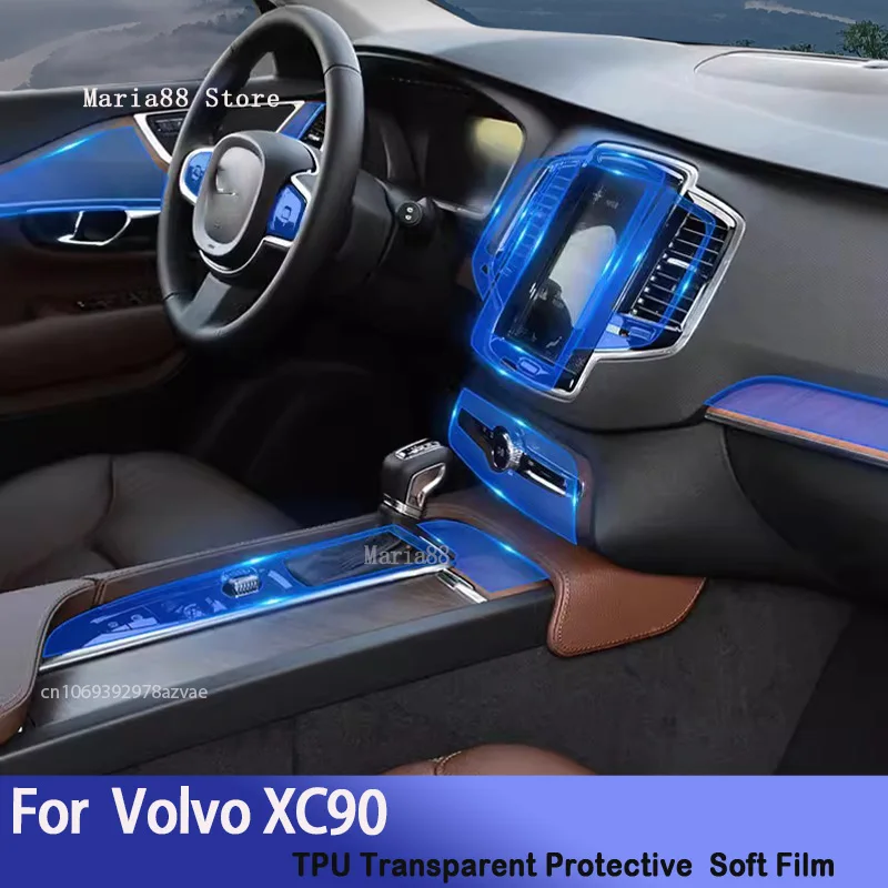 

For Volvo XC90 (2015-2021) Car Interior Center Console Transparent TPU Protective Film Anti-scratch Accessories Repair Sticker